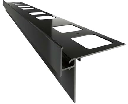 Renoplast® Aluminium Traufprofil K35 200cm Graphit | Fertigstellung von Terrassen und Balkonen | Fliesenböden auf Klebemörtel | Wasser ablaufsysteme Winkelprofil | Korrosionsschutz Balkonprofile