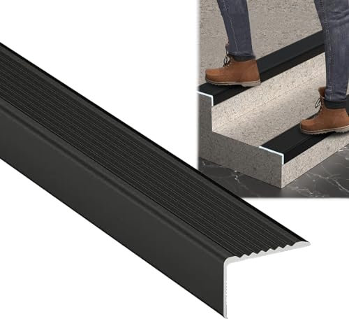 kantenschutz selbstklebend Außen- und Innenbereich, L-förmige Treppenkante aus Aluminiumlegierung, 2 mm dickere Treppen-Anti-Rutsch-Schutz-Dekorationen für Treppen/Stufen/Ecken im Schulbüro, Krankenh