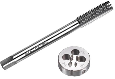 MACHSWON Ensemble de tarauds et filières métriques M7 x 1 mm, tarauds à vis avec matrice de filetage rond, kit de tarauds et filières pour réparation de filetage de boulons, écrous