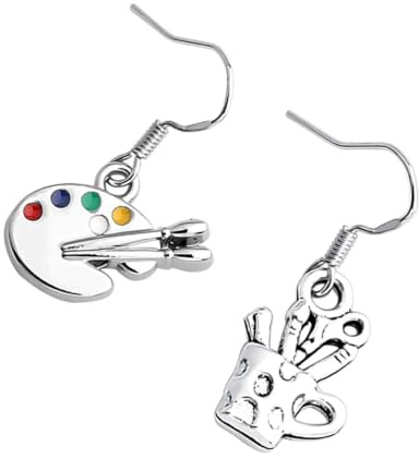 Holibanna Boucles D'oreilles Pendantes De Pinceau D'artiste Pour Étudiants Et Professeurs Accessoires En Métal Design Artistique Artistes Festivals Vie Quotidienne Lot De 2