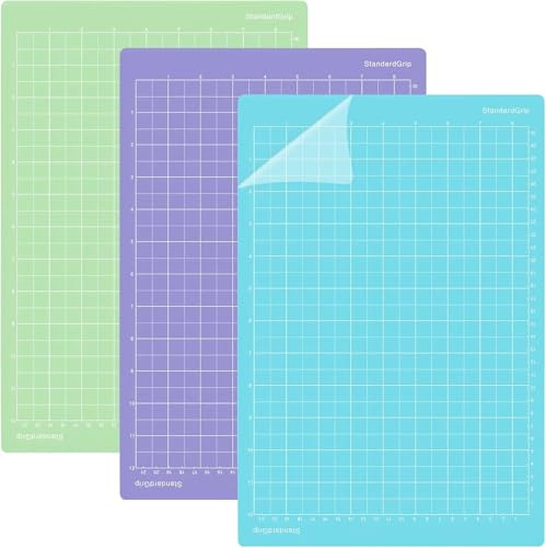 UOCAI Tapis de découpe pour Cricut Joy Xtra, 3 accessoires antidérapants, opaques, tapis de découpe autocollant, pour Cricut Maker de bricolage (StandardGrip, LightGrip, StrongGrip)
