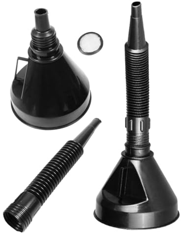 Alipis Entonnoir Flexible à Huile 165 Mm 2 Pièces pour Moto et Voiture, Entonnoir Extra Long Filtre Intégré, Outil de Transfert D’huile Polyvalent pour Entretien Automobile
