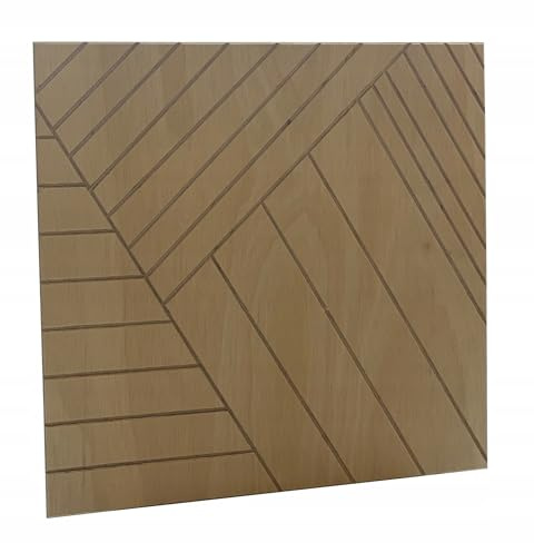 Exotish Trelis Panneaux muraux 3D en bois - 60 x 60 cm - Losange - Décoration murale - Panneaux de plafond - Rhombus vintage - En bois véritable - Épaisseur : 6 mm (vernis à droite)