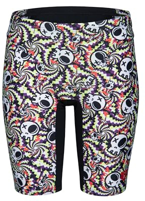 Arena Boys' Performance Fun Skulls Youth Athletic Racing Pool Training Swim Jammers Shorts Children and Boys, Multicoloured, Black/Black, 24