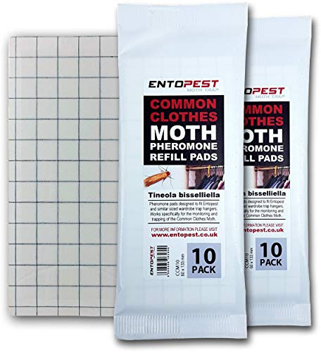 20-Pack Clothes Moth Monitoring Pads - Refill for Room & Wardrobe Hanger Units - for Detection of Tineola bisselliella