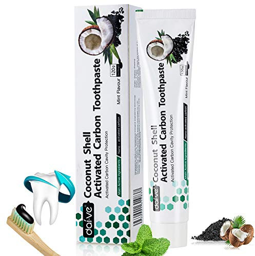 Aktivkohle Zahnpasta Zahnaufhellung Schwarze Zahncreme Ohne Fluorid -Natürliche Whitening Charcoal Toothpaste -Bleaching kohlezahnpasta -Aktivkohle Zahncreme Weiße Zähne -Weisse Zähne 120g