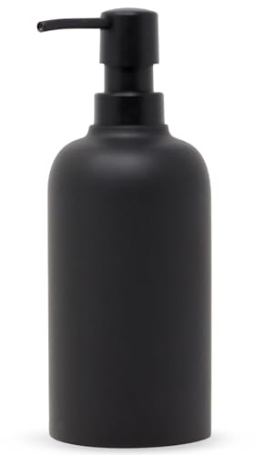 Yew Design Schwarzer Matter Seifenspender für das Badezimmer, 450 ml, Runde Rostfreie Pumpe für Flüssigseife, Geschirr oder Hände, für Küchenspüle, Arbeitsplatte und Badezimmer