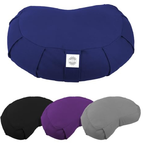Vivezen - Pouf, zafu, cuscino da meditazione, yoga - Mezzaluna - 44 x 27 x 13 cm