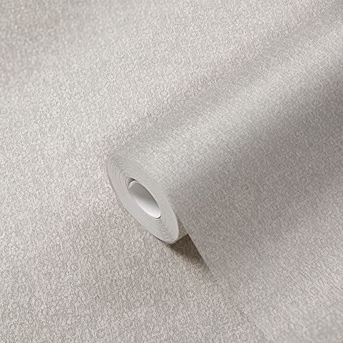 Livingwalls Mönstertapet Mata Hari fibertapet beige metallisk med glittereffekt finstrukturerad 380971