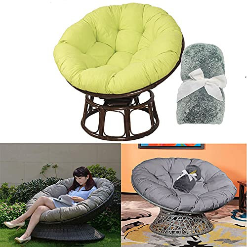 Papasansessel Kissen, Polster Bodenkissen für Schwenksessel, Rund Papasan Sessel, Polyrattan Sessel -Kissenstärke 10-12cm Polster für Papasansessel, Auflage, Ersatzpolster Pap(Size:120×120CM,Color:A)
