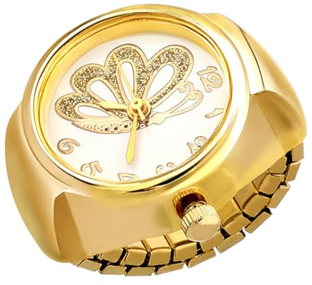 Hemobllo Ring Watch Women Butterfly Finger Ring Watch Small Alloy Quartz Finger Jewelry Gift for Family Friends