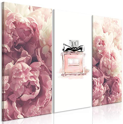 decomonkey Akustikbild Premium Blumen Rose 90x60 cm 3 Teilig Kunst Akustikpaneele Akustikdämmung Schallschlucker Schallabsorber Schalldämmung Akustikplatten Perfum Pfingstrose