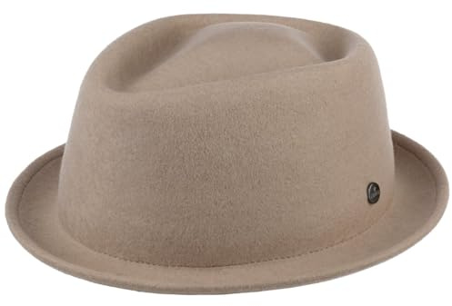 LIERYS Blank Pork Pie Filzhut packbar knautschbar wasserabweisend Damen Herren Sommer Winter