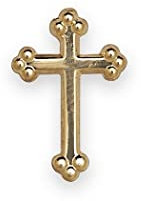 14 Karat Gelb- oder Weißgold-Kreuz-Anstecknadel für Herren, Gelbgold