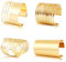 Wodasi 4 Stück Armband Damen Manschette Armreif Set Breit Verstellbare Oberarmreif Damen Gold Armband Oberarm Schmuck, Manschette Armreif Set für Frauen öffnen Breite Draht Armbänder