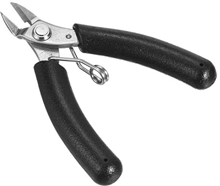 PATIKIL Skärtång, Mini Wire Cutter Spolskärare Sidoskärare Avbitartång Trådklipp med fjäder för mjuk elektronisk kabel, Svart