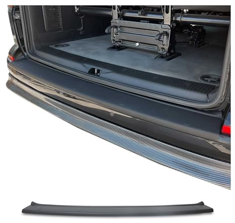 OMAC Ladekantenschutz für VW Transporter alle T6 2015-24 Acryl matt schwarz | Heckklappe Multivan Caravelle, Stoßstangenschutz, fahrzeugspezifische Passform