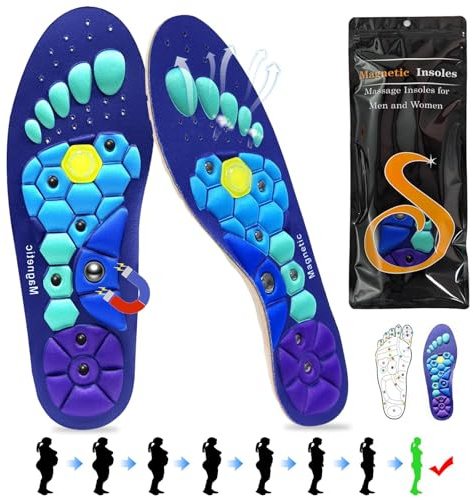 Solette Magnetiche,Solette Ortopediche Uomo E Donna Piatto Solette Per Scarpe Da Lavoro Per Alleviare La Fascite Plantare Dolore al Tallone,Plantari Ortopedici,Solette Scarpe Mushroom