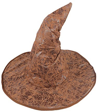 NICEYEA Halloween Hexenhut Zauberer Männer Frauen Schwarz Kunstleder Karnevalshut Spitz-Hut Zauberermütze Maskerade Hüte Kopfbedeckung Hüte Kostüm Cosplay Party Girl Breite Krempe Spitzhut Zubehör