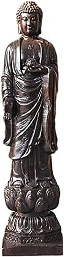 Volu Holz Buddha Stehend Auf Lotus Figur Holz Schmuck Buddha Skulptur Buddha Statue Haushalt Desktop Ornamente Glas,Hilarious123
