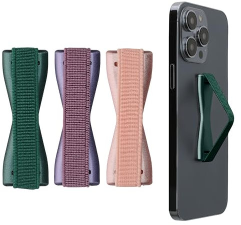 kwmobile Agarre elástico Universal para móvil - Banda de sujeción para Dedos - Set de 3X Correa traseras para teléfono