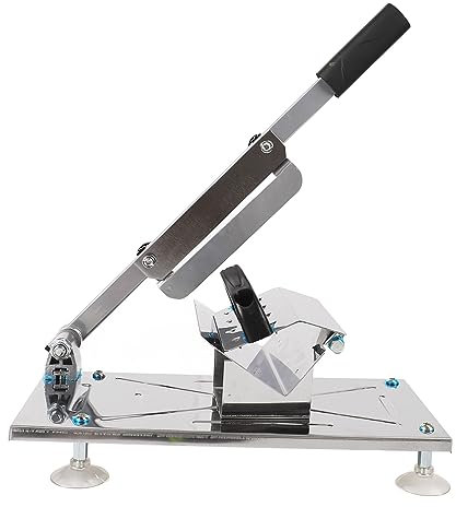 Manual Frozen Meat Slicer, Stainless Steel Meat Cutter for Beef Mutton Roll Cheese Bacon Hot Pot KBBQ Food Slicer, Vegetable Fruit Meat Cleaver Slicing Machine for Home Cooking