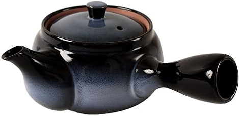 Mino ware SYK002 - Tetera de cerámica japonesa Kyusu Aurora Snowy Night Navy con infusor fabricada en Japón (importación de Japón)