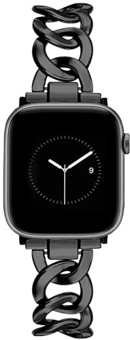 JR.DM Metall Band Gold Kompatibel mit Apple Watch Armband 38mm 40mm 41mm 42mm 44mm 45mm 46mm, Einkettiges Elegant Herren Damen Metallarmband Ersatz für iWatch Series 10/9/8/7/6/5/4/3/2/1/SE/Ultra