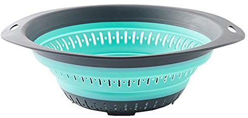 Ensemble de roulettes de cuisine Égouttoir pliant Panier de rangement Passoire pliante Dispositif de vidange de fruits et légumes Passoire pliable Ustensiles de cuisine Organzier Roulettes résistantes