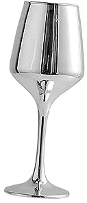 Duiaynke Wine Goblet Glass Vase Plants Holder Bud Vase Flowerpot Flower Vase Desktop Vase for Dining Room Party Bedroom Holiday Birthday Gift Home Decoration (Silver)