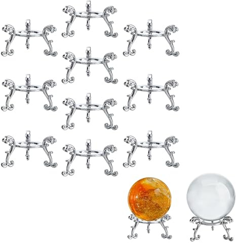 ZEERSHEE 10 Pack Silver Crystal Ball Display Stand for 1.6-3.1in Spheres