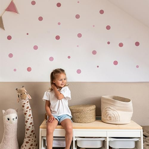 LILIMAUS Wandsticker Kinderzimmer [132 Stck. in vielen Farben] - Wandtattoo Punkte - Wandaufkleber Kinderzimmer Mädchen & Jungen - Wanddeko Kinder & Babyzimmer Deko - Aufkleber Wand - Wall stickers