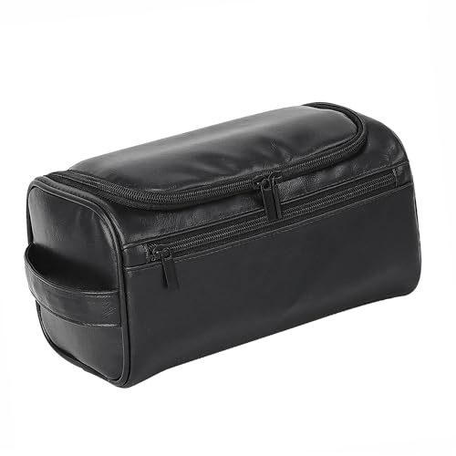 Fyriswho Trousse de Toilette Voyage Homme,Accessoires de Toilette Sac de Rasage,Sac de Makeup Toilette Imperméable, Sac Rangement Cosmétique pour Voyage Gym Business et Vacance,Noir