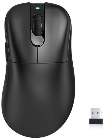 KYSONA Kabellose Ergonomische Gaming-Maus, Vertikale Maus 57g, Anti-Rutsch, 400-24000 DPI, 2,4 GHz + Bluetooth + Kabel, für PC, Laptop, Mac – Mars SE Schwarz