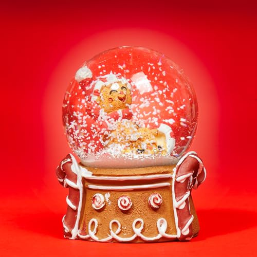 SIKORA SK40 Kleine Glas Deko Schneekugel Lebkuchen Mann Weihnachten Weihnachtsdeko D:45mm