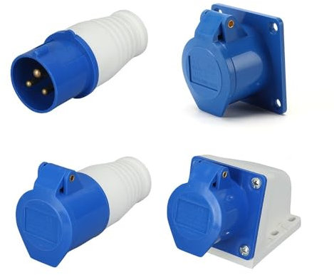 REIUAFWYGV 32A 3Pin 2P+E Electrical Wire Cable Outdoor Waterproof Connector Industrial & Sockets 220V-240V IP44 Junction Box(023)