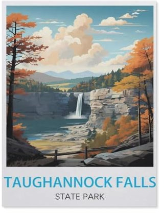 Taughannock Falls State Park New York，Klassisches Puzzle 3D Puzzle DIY Kit Papier Spielzeug Einzigartiges Geschenk（38x26cm）-AL16