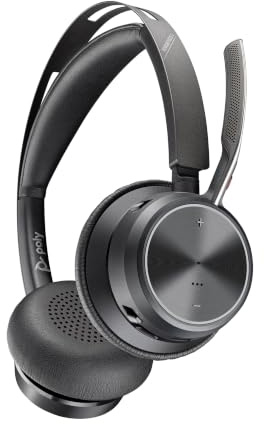 Poly Voyager Focus 2 USB-C-C Headset USB-C/A Adapter Customer Special 1- Active Noise Canceling (ANC) - Connect PC/Mac/Mobile Via Bluetooth - Black