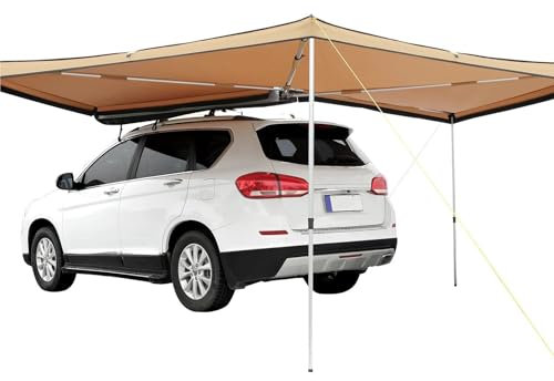 JKELPV Carports Fahrzeugmarkise Höhe Einziehbare Auto-Seitenmarkise Automarkise mit Wasserdichter Passform LKW SUV Van Auto Fahrzeugüberdachung