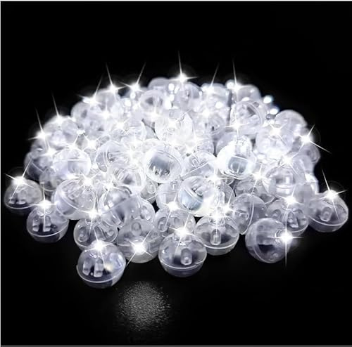 meiyimaoyi 200Pcs Mini LED Ballon Lights Long Standby Time Waterproof Mini Light,Round Ball Lamp for Latex Balloon Paper Lantern Party Wedding Festival Christmas Halloween Decorative(White)