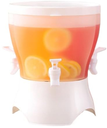 Dispensador De Bebidas,Fuente De Bebida De 5,3L Para Jugos y Refrescos | Jarra De Compartimentos Con Grifo, Depósito De Agua Giratorio Impermeable Para Té Helado Limonada Café Frío