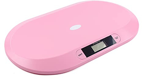 Babywaage Digital 20kg Personenwaage mit LED Anzeige Handtuch, Babywaage für Neugeborene Babys auch als Tierwaage Verwendbar Fassungsvermögen Kleintiere Geeignet, Rosa