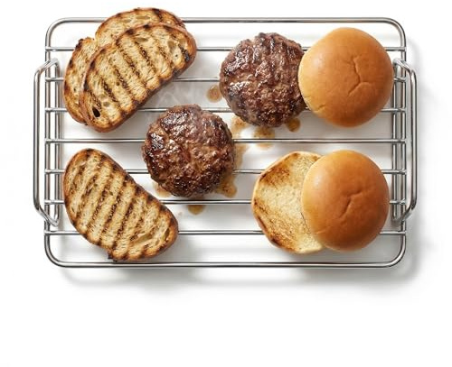WELL GRILL Kompakt Warmhalterost für Gasgrill Backofen Grillplatte, Universal Grillgitter Rippchenhalter Grill Zubehör für Weber, Charbroil, Enders, Burnhard, Napoleon, Kamado