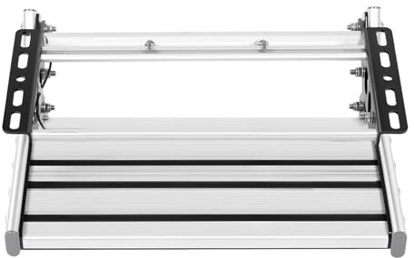 Wohnmobiltrittstufen, Klappbare RV Stufe Aluminium Legierung Klappbares RV Step Handbuch Klappbare Wohnwagentreppe mit LED Lichtleiste für Wohnmobilen Wohnwagen Wohnmobilen