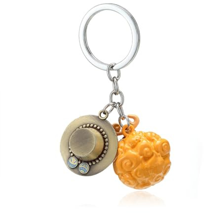 Teegxddy Llavero Fruta del Diablo Anime, Llavero con Colgante de Fruta del Diablo, Joyería de Metal con Colgante (B), Rojo