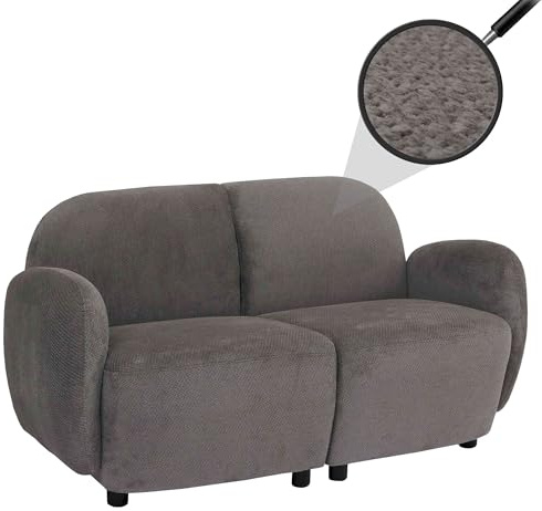 Mendler 2er-Sofa HWC-P33, 2-Sitzer Couch Loungesofa, Stoff/Textil Chenille (330 g/m²) Öko-Tex - hellgrau