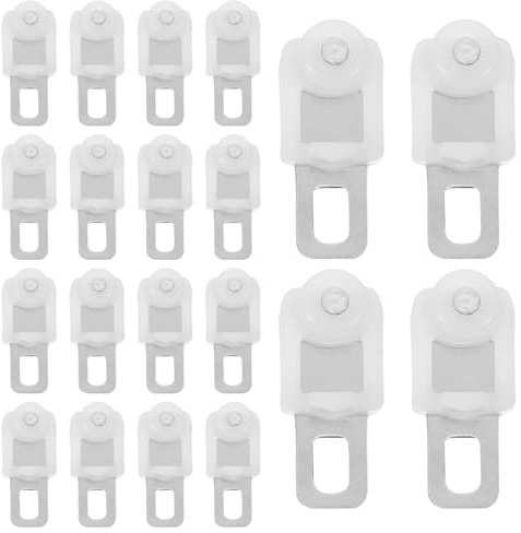 Veemoon 20 pièces roulettes de Rail Rideau Acier Inoxydable Silencieuses Glisseurs Lourds pour Rideaux Épais et Occultants Crochets pour Pistes de Rideaux Accessoires pour Chambre Bureau