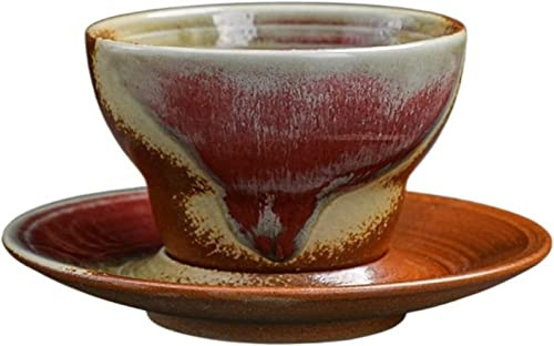 QQNQQ Taza de té, tazas gigantes for desayuno, ensaladera, taza sopa cerámica, café premium, agua, esmaltada creativa con base, juego personales gres