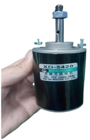 YAVCBOPM XD-3420 30W Couple Élevé Moteur À Courant Continu 12V/24V Moteur À Aimant Permanent Mini Moteur À Courant Continu Bricolage Générateur Moteur CW/CCW Avec Support(Motor and Bracket,12V3500RPM)