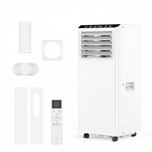 Litake Aire Acondicionado Portátil 9000 BTU - 3 En 1 Refrigeración, Deshumidificador y Ventilador - Temporizador 24h, 2.6KW/9000 frigorías - con mando a distancia - Bajo consumo energético